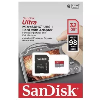 SanDisk MicroSDXC kartica 128GB Ultra (140MB/s, A1 klasa 10 UHS-I) + adapter