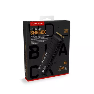 WD BLACK SSD NVMe 4TB PCIe SN850X Pokreće ga SanDisk, Gen4, (R:7300, W:6600MB/s), Hladnjak