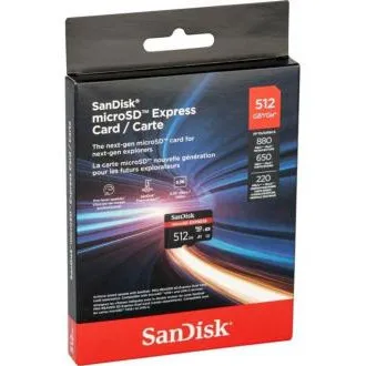 SanDisk micro SDXC kartica 512 GB Express (880/650 MB/s, A1, UHS-I, U3) SanDisk micro SDXC kartica 512 GB Express (880/650 MB/s, A1, UHS-I, U3)