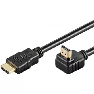 PremiumCord HDMI High Speed+Ethernet kabel, pozlaćeni savijeni konektor 270° 1m