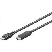 PremiumCord kabel USB 3.1 konektor C/muški - USB 2.0 Micro-B/muški, crni, 0,6m