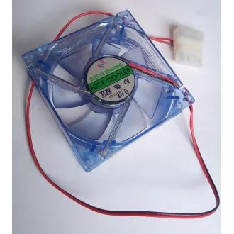 EUROCASE ventilator 80mm, 12V/0, 17A, plavo osvijetljen (molex)