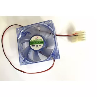 EUROCASE ventilator 80mm, 12V/0, 17A, plavo osvijetljen (molex)