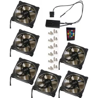 EUROCASE ventilator RGB 120 mm (prstenasti tip), set od 6 + kontroler EUROCASE ventilator RGB 120 mm (prstenasti tip), set od 6 + kontroler