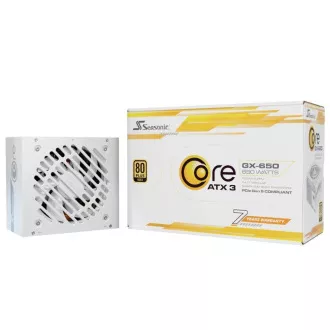 SEASONIC Core GX 650W bijelo napajanje, 120 mm, potpuno modularno, 80+ Gold, ATX 3.1