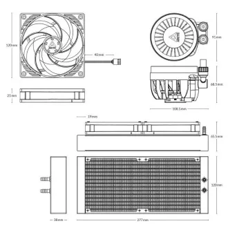 ARCTIC Water cooler Liquid Freezer III 240, 2x120mm, AM5, LGA1851, crni