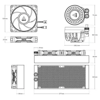 ARCTIC Liquid Freezer III 240 Pro ARGB hladnjak vode, 2x120mm, AM5, LGA1851, crni