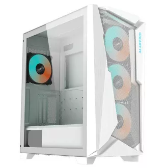 GIGABYTE kućište GB-C301GW, ARGB Hub, prozirna bočna ploča, srednji toranj, 4x ARGB ventilator, bijela