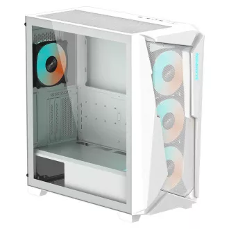 GIGABYTE kućište GB-C301GW, ARGB Hub, prozirna bočna ploča, srednji toranj, 4x ARGB ventilator, bijela