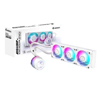 GIGABYTE vodeni hladnjak AORUS WATERFORCE X II 360I, 3x 120mm, ARGB, LCD Display, LGA1851, AM5, Bijela