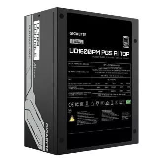 GIGABYTE napajanje UD1600PM PG5 AI TOP, 1600W, 80+ Platinum, 140 mm ventilator