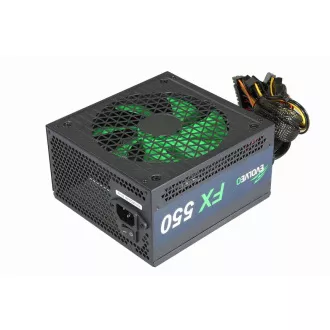 EVOLVEO FX 550, 550W ATX izvor napajanja, 14 cm, tih, 80+ bijela, 3 godine jamstva, crna