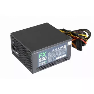 EVOLVEO FX 550, 550W ATX izvor napajanja, 14 cm, tih, 80+ bijela, 3 godine jamstva, crna