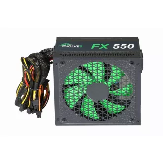 EVOLVEO FX 550, 550W ATX izvor napajanja, 14 cm, tih, 80+ bijela, 3 godine jamstva, crna