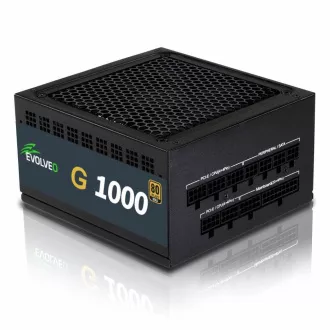 EVOLVEO G1000, napajanje od 1000 W, 80+ GOLD, ATX 3.1, aPFC, 140 mm ventilator, potpuno modularno, 3 godine jamstva, crno