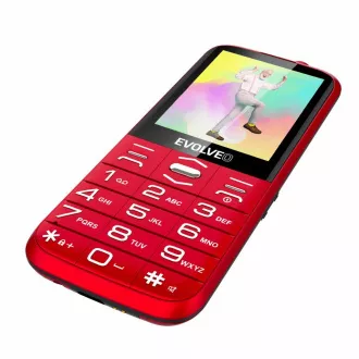EVOLVEO EasyPhone XO, mobitel za starije osobe sa postoljem za punjenje, crveni