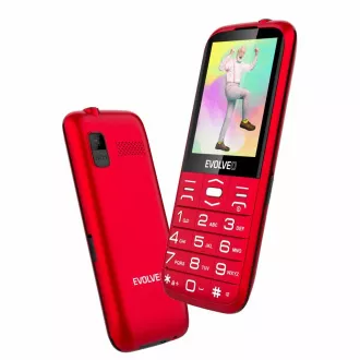 EVOLVEO EasyPhone XO, mobitel za starije osobe sa postoljem za punjenje, crveni