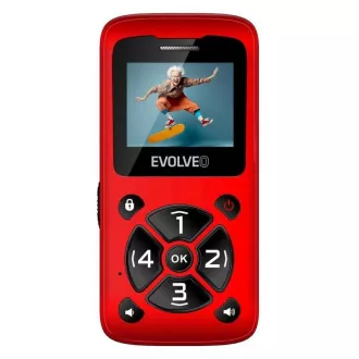 EVOLVEO Mobitel za starije EasyPhone ID, crveni
