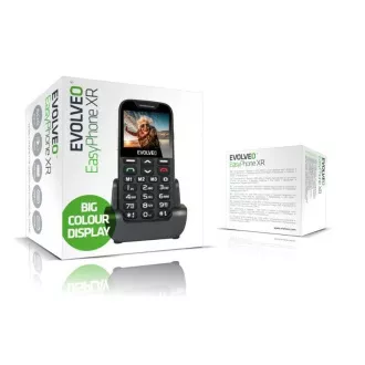 EVOLVEO EasyPhone XR, mobitel za starije osobe sa postoljem za punjenje, crni