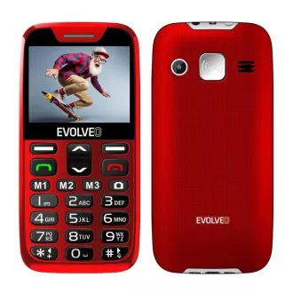 EVOLVEO EasyPhone XR, mobitel za starije osobe sa postoljem za punjenje, crveni