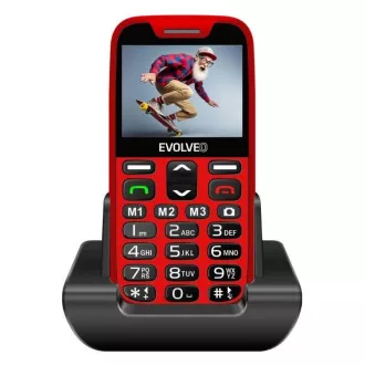 EVOLVEO EasyPhone XR, mobitel za starije osobe sa postoljem za punjenje, crveni