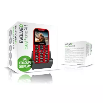 EVOLVEO EasyPhone XR, mobitel za starije osobe sa postoljem za punjenje, crveni