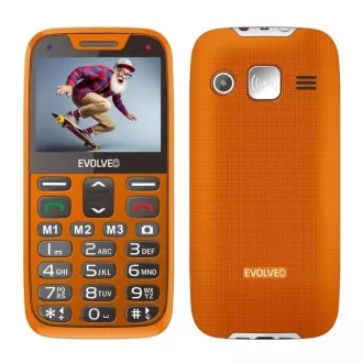 EVOLVEO EasyPhone XR, mobitel za starije osobe s postoljem za punjenje, narančaste boje