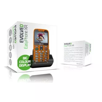 EVOLVEO EasyPhone XR, mobitel za starije osobe s postoljem za punjenje, narančaste boje