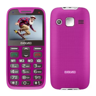 EVOLVEO EasyPhone XR, mobitel za starije osobe s postoljem za punjenje, roze boje