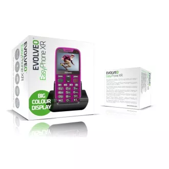 EVOLVEO EasyPhone XR, mobitel za starije osobe s postoljem za punjenje, roze boje