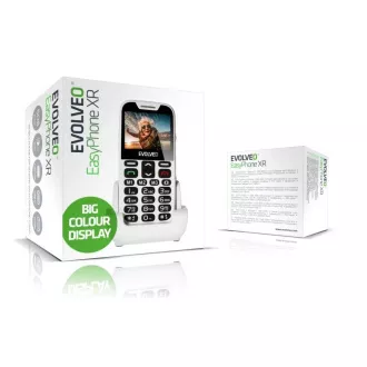 EVOLVEO EasyPhone XR, mobitel za starije osobe s postoljem za punjenje, bijela boja