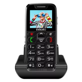 EVOLVEO EasyPhone, mobitel za starije osobe s postoljem za punjenje, crni EVOLVEO EasyPhone, mobitel za starije osobe s postoljem za punjenje, crni