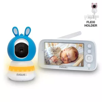 EVOLVEO Baby Monitor N5, Video Baby Monitor Set s 360° nadzorom, dvosmjernom komunikacijom i uspavankama, plava
