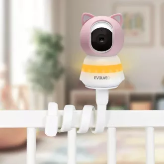 EVOLVEO Baby Monitor N5, Video Baby Monitor Set s 360° nadzorom, dvosmjernom komunikacijom i uspavankama, roza