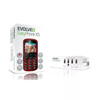 EVOLVEO EasyPhone XS, mobitel za starije osobe, crveni