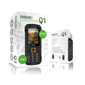 EVOLVEO StrongPhone Q1, vodootporni izdržljivi Dual SIM telefon, crno-narančasti - Raspakiran
