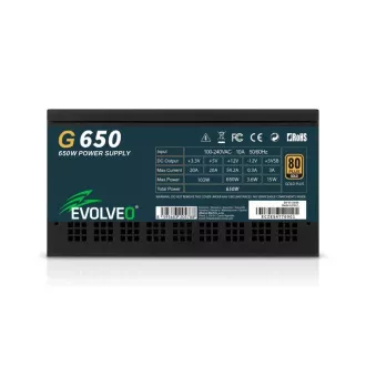 EVOLVEO G650 napajanje 650W, 80+ GOLD, ATX 3.1, aPFC, 140 mm ventilator