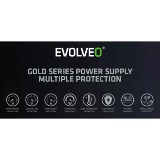 EVOLVEO G650 napajanje 650W, 80+ GOLD, ATX 3.1, aPFC, 140 mm ventilator