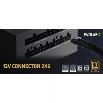 EVOLVEO G650 napajanje 650W, 80+ GOLD, ATX 3.1, aPFC, 140 mm ventilator