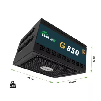 EVOLVEO G850 napajanje 850W, 80+ GOLD, ATX 3.1, aPFC, 140 mm ventilator