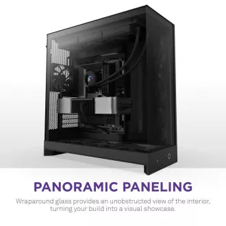 NZXT H9 Flow dvokomorno ATX kućište / 4x140 mm ventilator / do 10x ventilatora / perforirani vrh / staklene stranice, prednja strana / crno