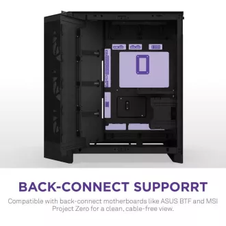 NZXT H9 Flow dvokomorno ATX kućište / 4x140 mm ventilator / do 10x ventilatora / perforirani vrh / staklene stranice, prednja strana / crno