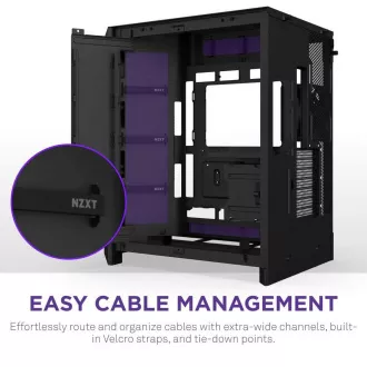 NZXT H9 Flow dvokomorno ATX kućište / 4x140 mm ventilator / do 10x ventilatora / perforirani vrh / staklene stranice, prednja strana / crno