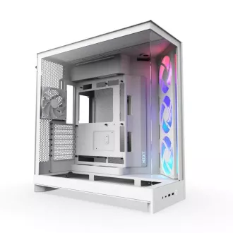 NZXT H9 Flow ARGB dvokomorno ATX kućište / 3xRGB 140 mm / 1x 120 mm ventilator / staklo / bijelo