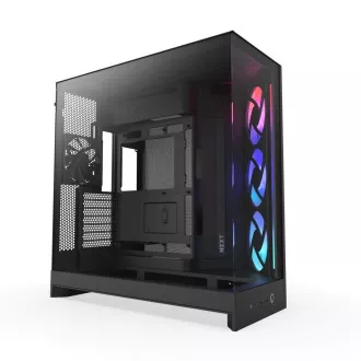 NZXT H9 Flow RGB dvokomorno ATX kućište / 1x140 RGB mm / 1x 120 mm RGB ventilator / staklo / crno