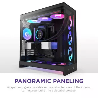 NZXT H9 Flow RGB dvokomorno ATX kućište / 1x140 RGB mm / 1x 120 mm RGB ventilator / staklo / crno