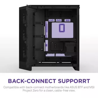 NZXT H9 Flow RGB dvokomorno ATX kućište / 1x140 RGB mm / 1x 120 mm RGB ventilator / staklo / crno