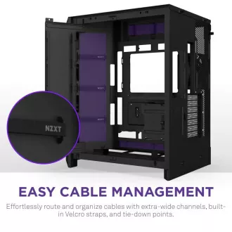 NZXT H9 Flow RGB dvokomorno ATX kućište / 1x140 RGB mm / 1x 120 mm RGB ventilator / staklo / crno