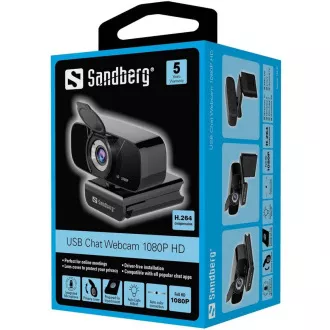 Sandberg USB web kamera Webcam Chat 1080p, crna