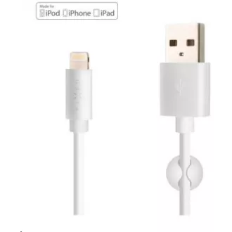 FIKSNI podatkovni i kabel za punjenje, USB-A -> Lightning (MFI), 20 W, duljina 1 m, bijeli